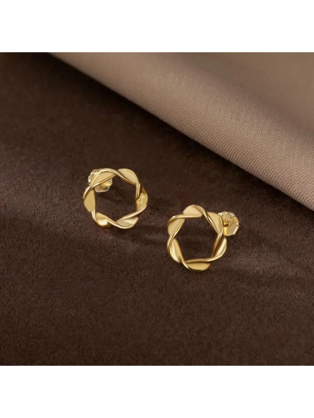 Minimalist 925 Sterling Silver Circle Stud Earrings for Women & Teens - Open